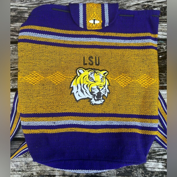 Louisiana State University LSU Tigers Sarape Type Backpack Bag B-5 - Picture 2 of 7